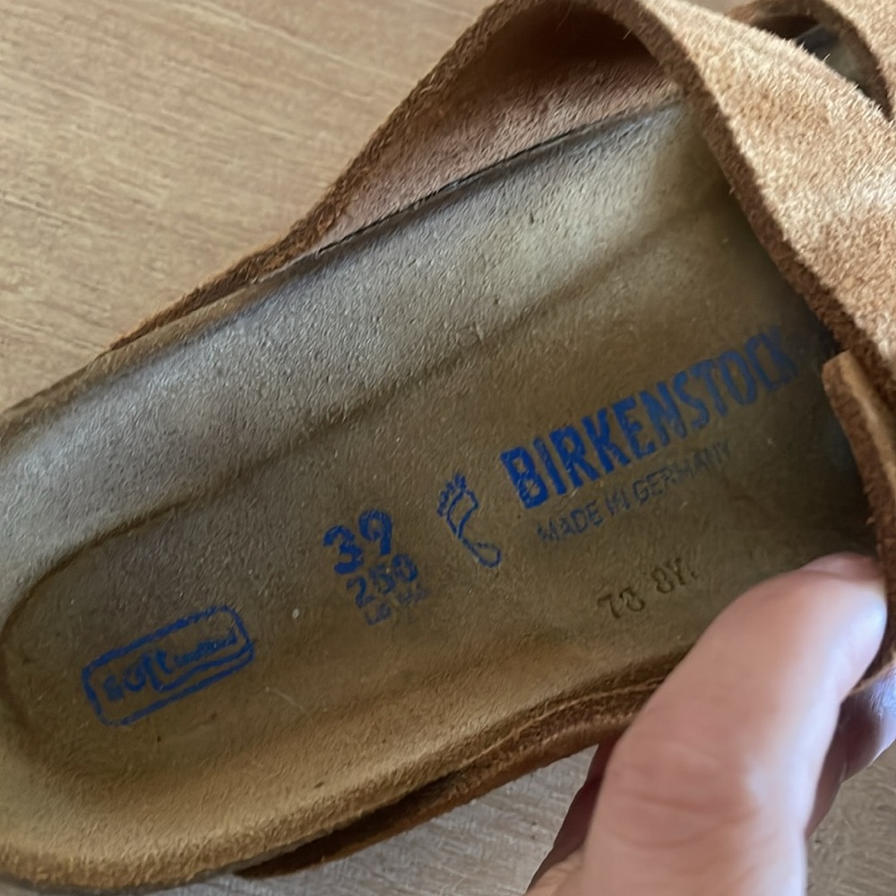 Birkenstock Women's Suede Two-Strap Sandals in Chestnut - Picture 8 of 11